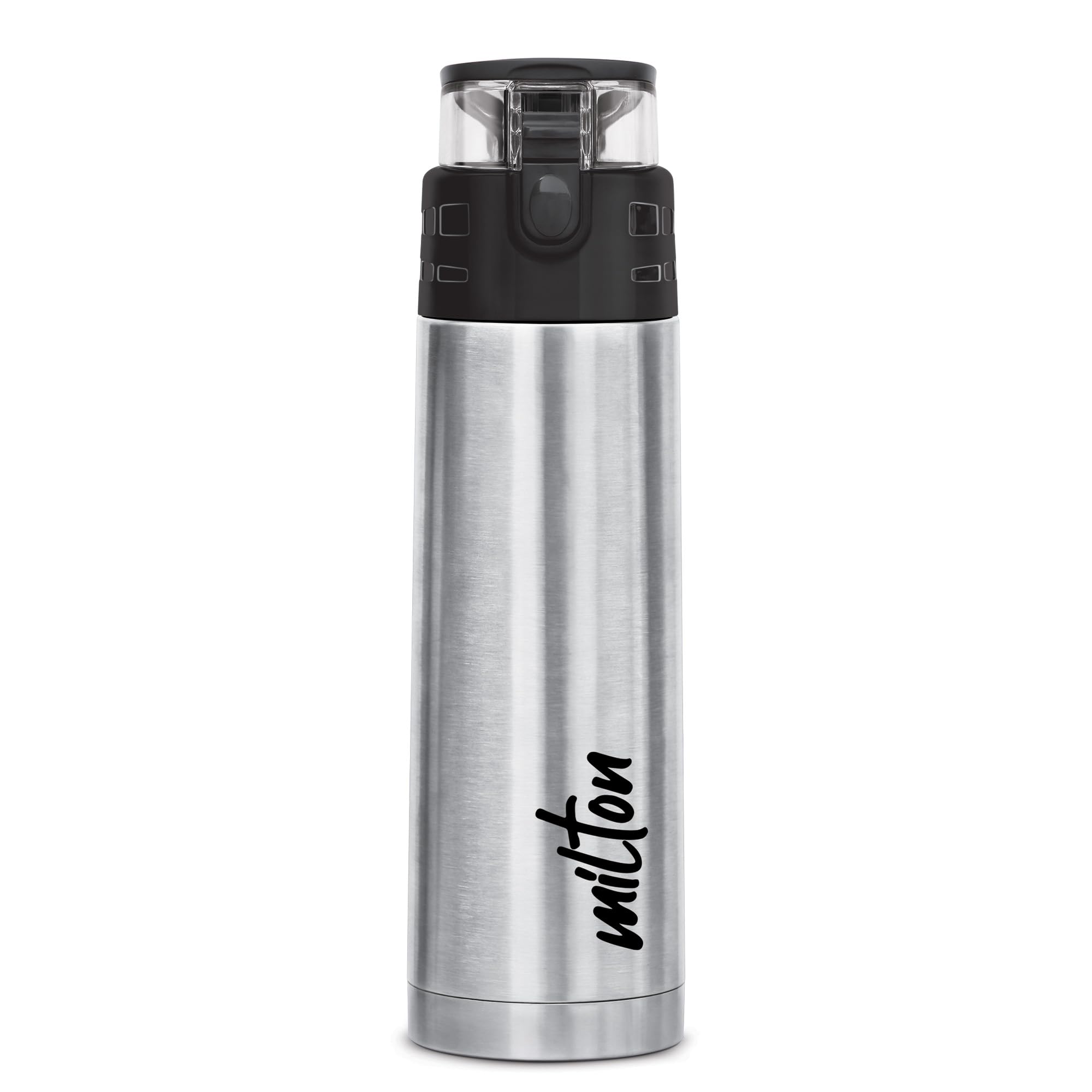 Milton Atlantis 600 Thermosteel Water Bottle 500 ml, 24 Hr Hot and Cold I Leak Proof Lid, ISI Certified I Vacuum Insulated I for Office, Gym, School I Silver