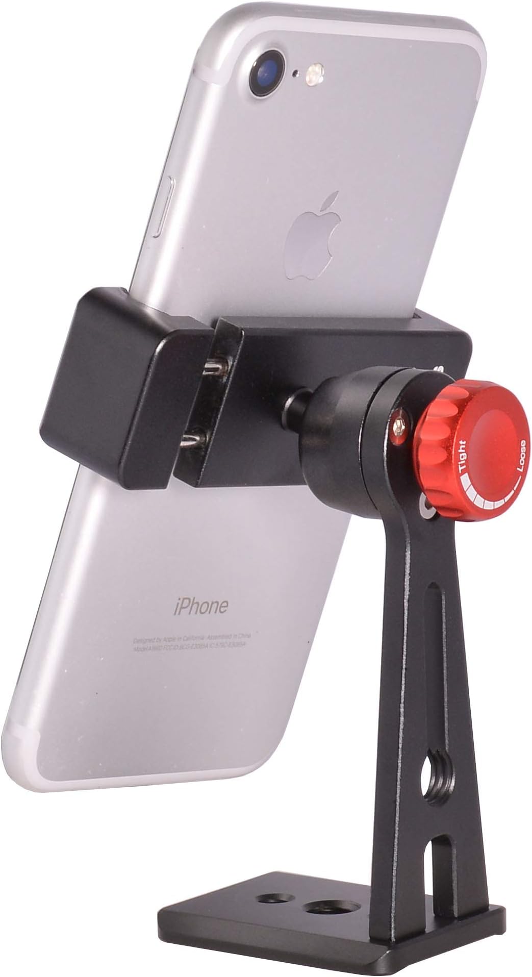 Ruittos Phone Holder for Tripod, Metal Cellphone Tripod Adapter 360 Degree Rotation Vertical Video Smartphone Bracket Clip Compatible with iPhone X XS XR 8 Samsung Galaxy S10 S9+ Huawei (Black C18)
