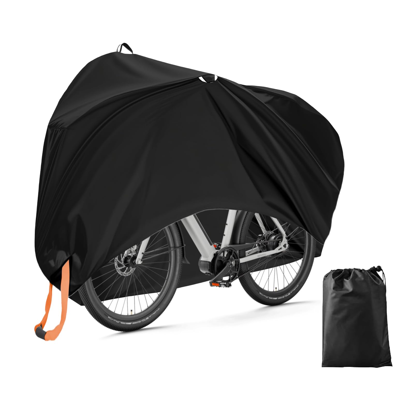 Bike Cover for 1-2 Bikes, Waterproof Bike Covers for Outside Storage, 210T Oxford Bicycle Cover with Lock Holes, Reflective Handles & Windproof Buckle, UV Protection Cycle Cover for Mountain/Road Bike