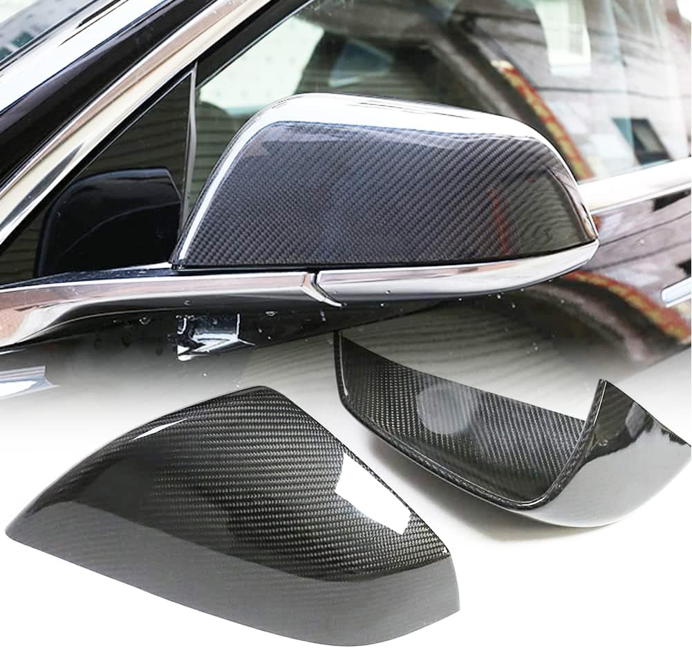 Dry Carbon Fiber Mirror Covers for Tesla Model S 2022 Sedan 4-Door 2pcs/pair Rearview Mirror Caps Add on Style Factory Outlet