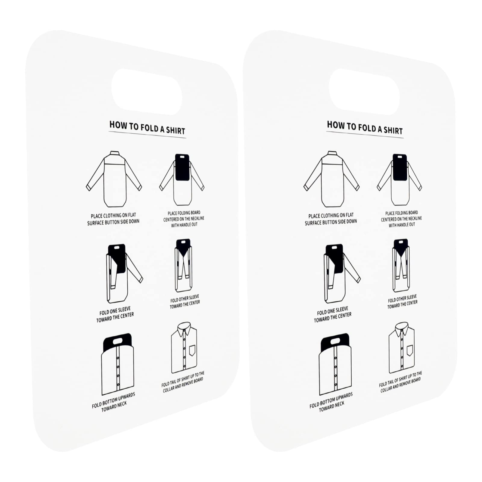 VICASKY Shirt Folding Board Laundry Folding Helper Board,2Pcs T Shirts Clothes Folder Durable Plastic Laundry Organizer Helper Home Storage for Clothing (White