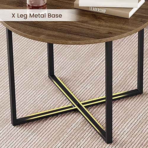 Idealhouse Round Industrial Coffee Table, Small Round Coffee Table Short Table, Modern Leisure Tea Table Coffee Table For Living Room Dining Home Farmhouse Office Balcony Outdoor (60Cm, Grey) #TOP4