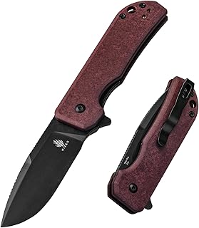 Kizer Nice Guy Pocket Folding Knife, 2.84" Nitro V Blade, Lightweight Sharp Camping and Hiking Knife, Comfort Richlite Handle, Liner Lock Flipper Knife V3011A4 - Kizer