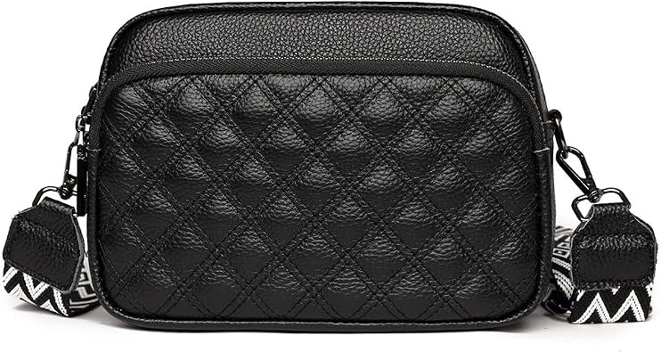 DKIIL NOIYB Crossbody Bags for Women, Genuine Leather Cross Body Bag Women with Adjustable Wide Strap Multiple Pockets Handbags & Shoulder Bags