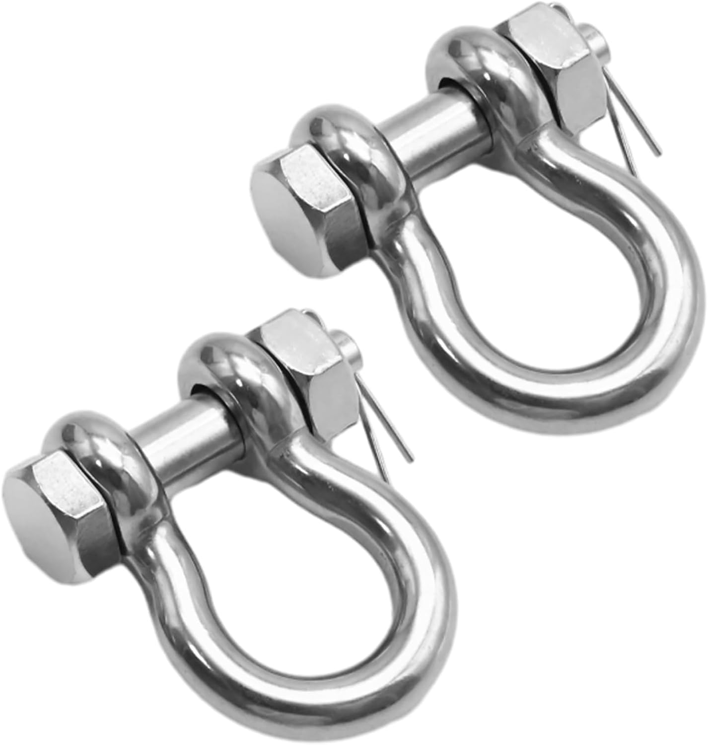 MDEOOSKY 2PCS 5/16 Inch M8 Boat Anchor Shackle, 316 Stainless Steel Crew Pin Anchor Shackle, Bow Shackle with Cotter Pin for Boat Anchor Chains Rope Yacht Rigging Fishing Gear