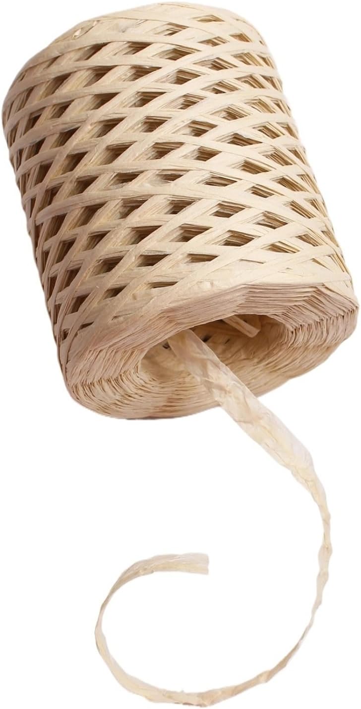200m Hand-Knitted Crocheting DIY Handmade Summer Sunhat Beach Bag Bouquet Deco(Wind White)