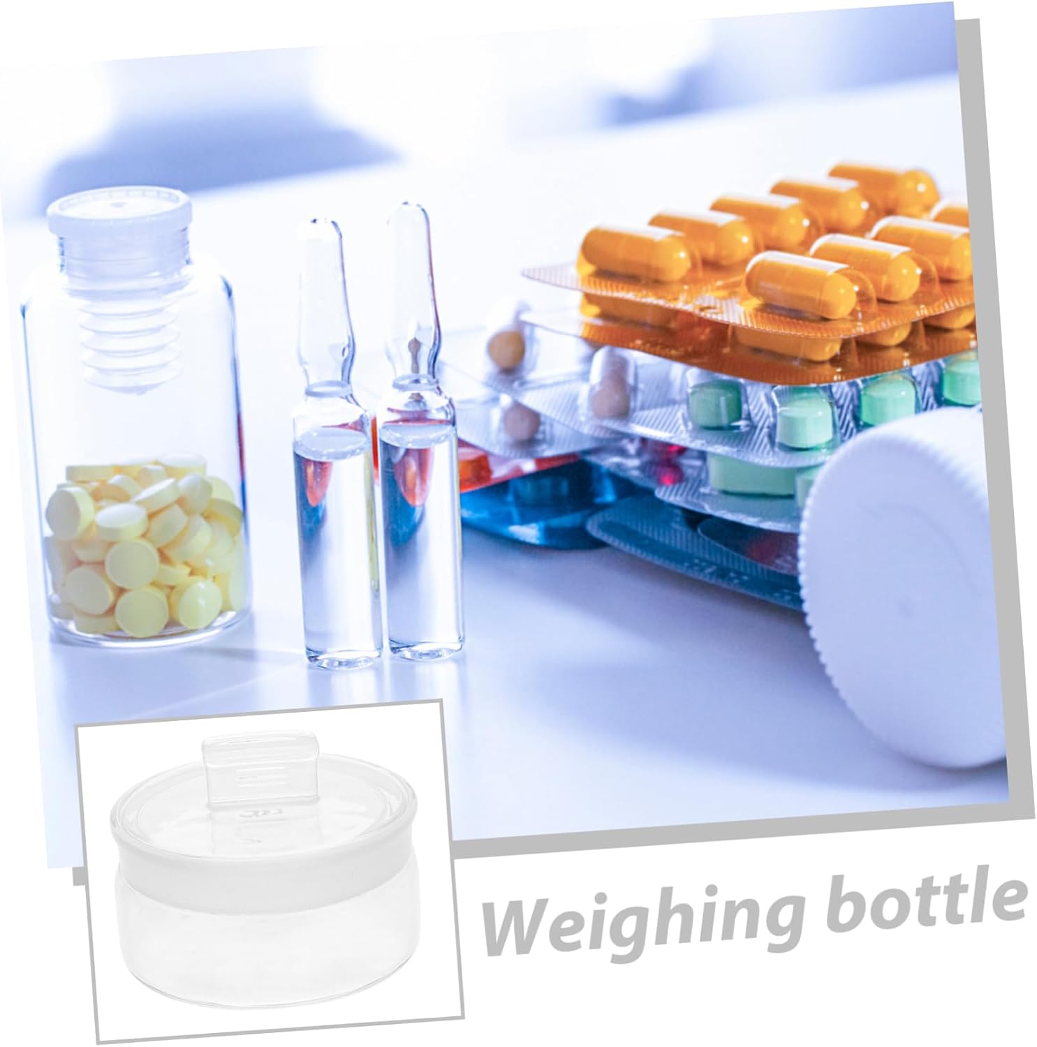 60x30cm Lab Weighing Bottle Flat Tall Structure Moisture-sensitive Storage Accurate Graduations