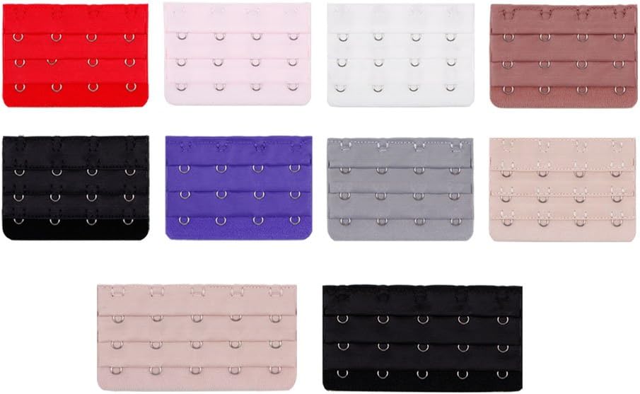 Bundle Monster Women Adjust Polyester Bra Clip Extender Straps Multi Color Set