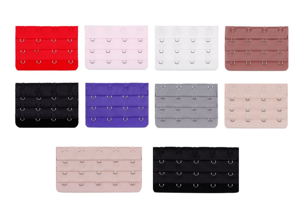 Bundle Monster Women Adjust Polyester Bra Clip Extender Straps Multi Color Set