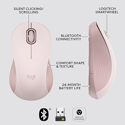 Miniatura 6 de Logitech Signature M550 - Mouse inalámbrico para manos pequeñas a medianas, batería de 2 años, clics silenciosos, Bluetooth, compatibilidad con