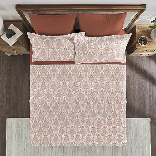 Image of myTrident Shades of Comfort King Bedsheet Sets,180 TC, 100% Cotton bedsheet for Double Bed, Elenora