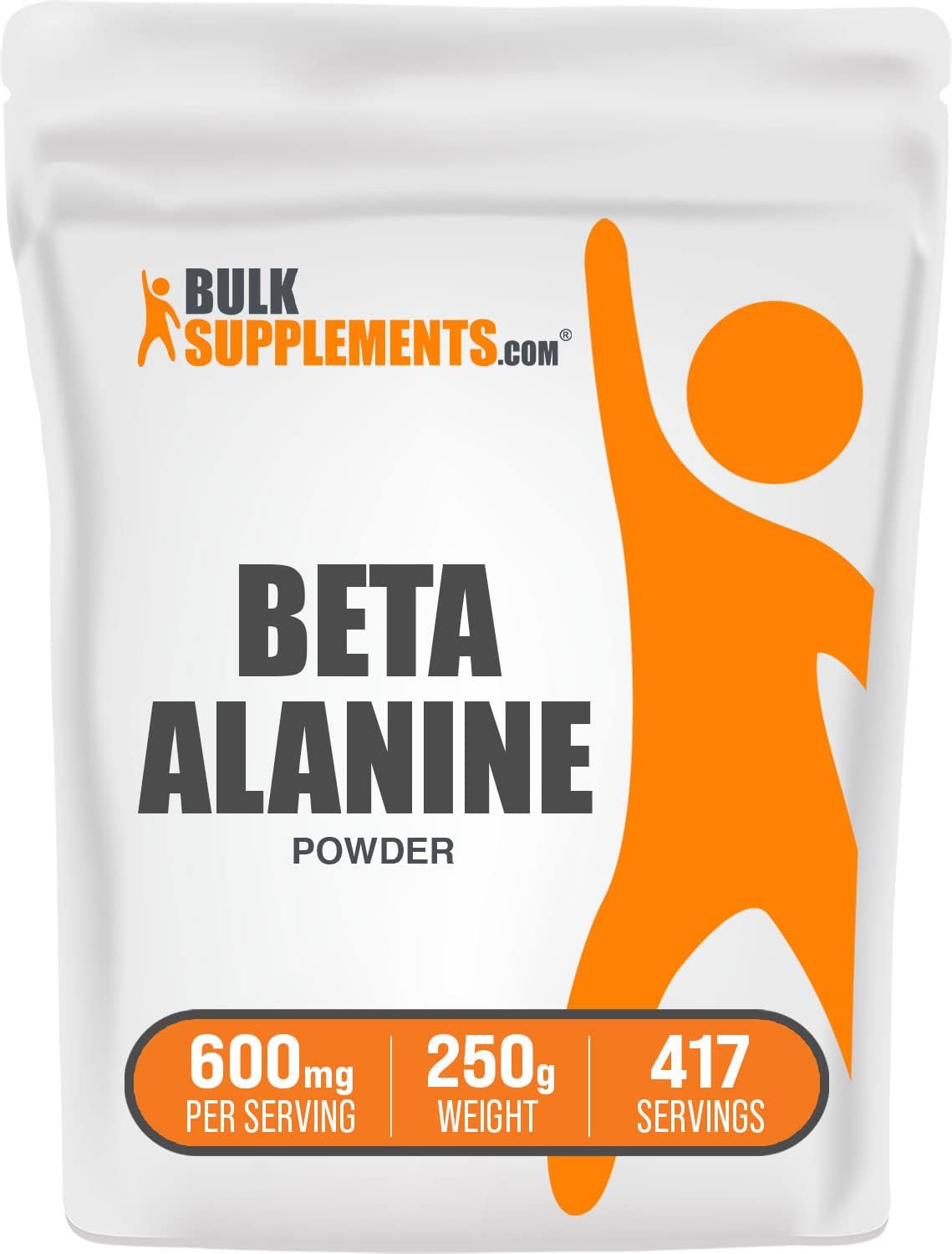 BULKSUPPLEMENTS.COM Beta Alanine Powder - Beta Alanine 600mg - Beta Alanine Supplement - Beta Alanine Pre Workout - Beta Alanine BCAA - 600mg per Serving (250 Grams - 8.8 oz)