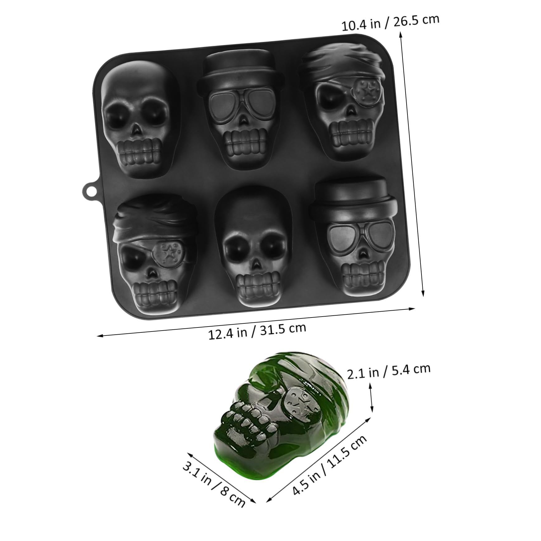 MAGICLULU 4 Piezas Molde De Hielo De Calavera Bandeja De Cubitos De Hielo De Halloween Molde De Chocolate De Halloween Bandeja De Cubitos De Hielo De Calavera Molde De Azúcar Gel De Sílice