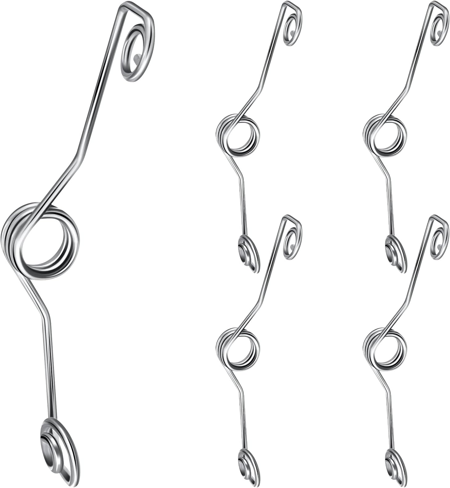 Oudain 5 Pieces Hinge Pin Door Stop Butterfly Spring Keep Door Open Hinge Stopper Residential Wedges Fits for Bedroom Interior Outdoor Props(Silver)