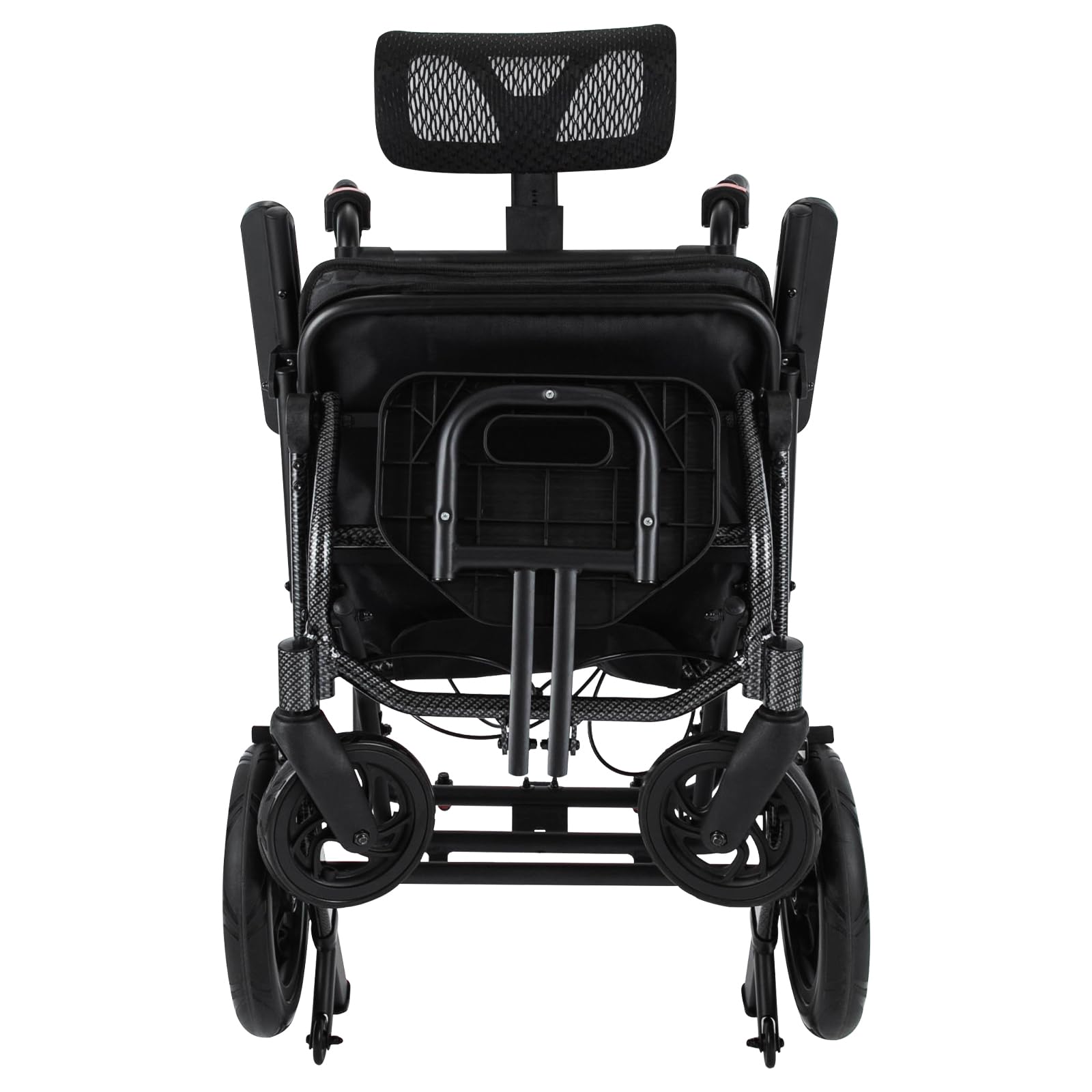 Silla de ruedas reclinable con reposacabezas, Silla de ruedas plegable para personas mayores y discapacitadas, Silla de ruedas plegable de viaje Sillas de ruedas portátiles Silla de ruedas de