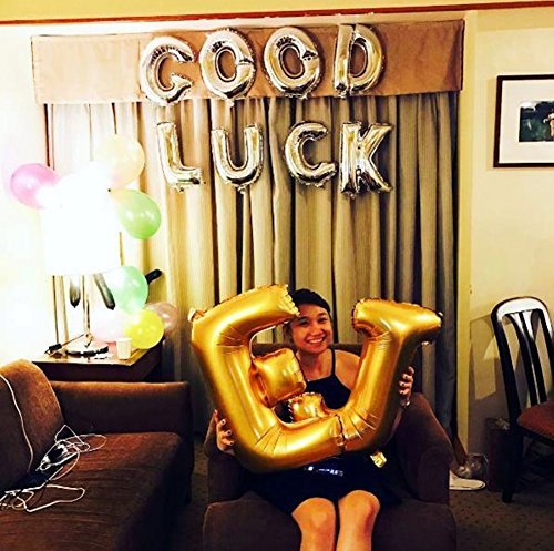 Glanzzeit 32 Inch Gold Foil Balloons Letter A To Z Number 0 To 9 Party Wedding Birthday Decoration (Letter E) #TOP1