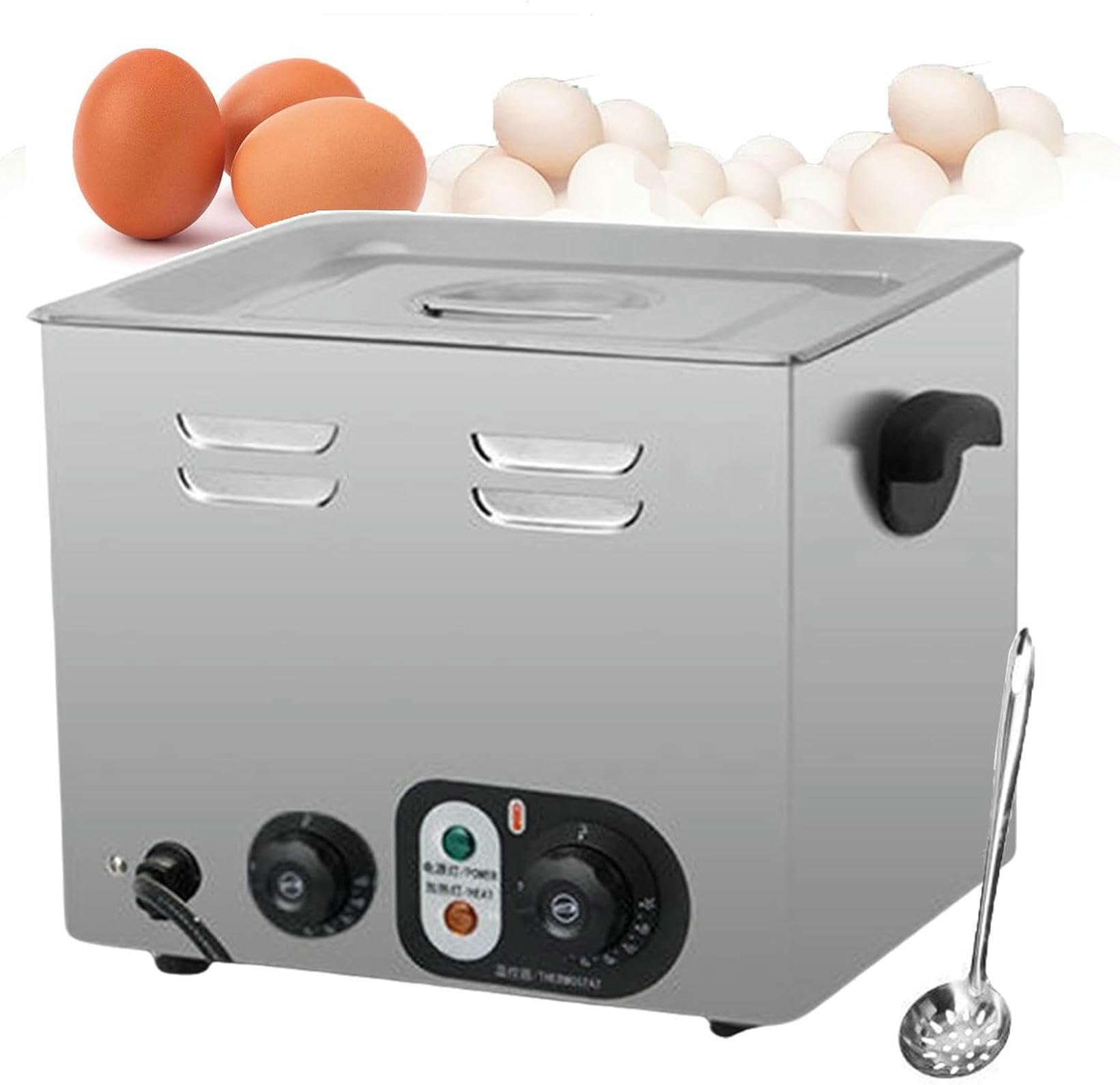 Macchina automatica per cuocere le uova 2.6KW Cuocitore elettrico per uova/Macchina professionale per cuocere le uova in camicia con luce riscaldante/60 uova Cuocitore per uova Hot Spring di grande