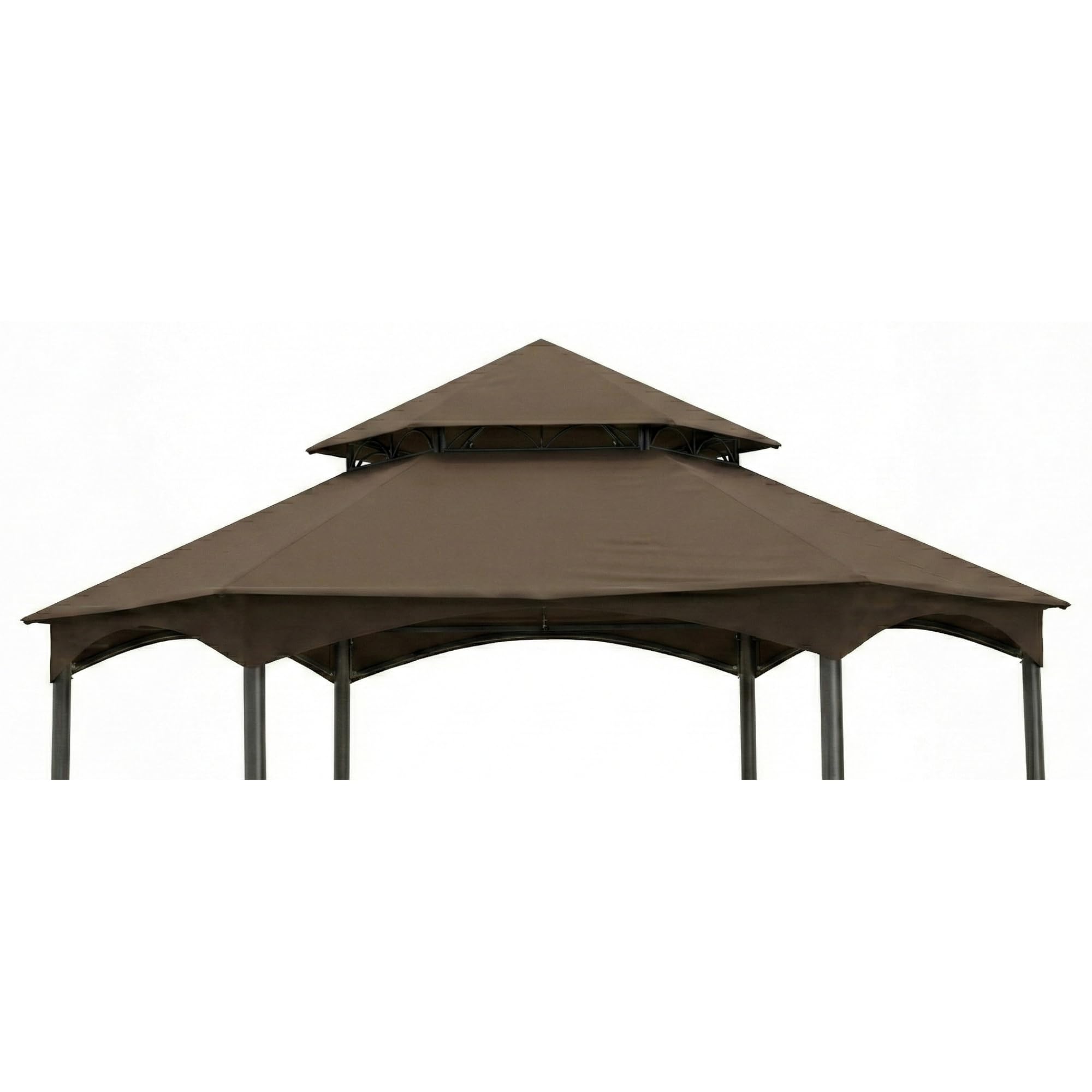 Photo 1 of Garden Winds Reinforced RipLock 350 Replacement Canopy Top Cover Compatible with Southbay Hexagon 12’ x 12’ Gazebo Models L-GZ793PST-A, A111005500 - Nutmeg