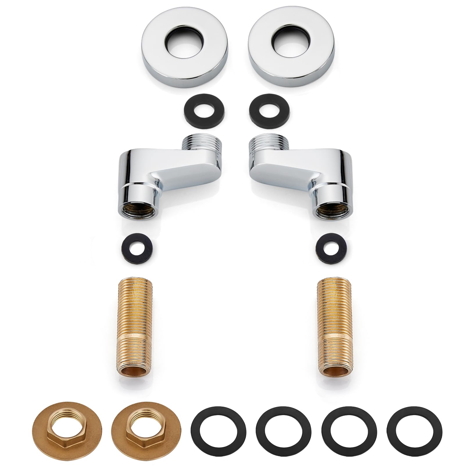 Airuida Extended Thread Adjustable Swing Arms 3-3/8 Inch Wall Mount Clawfoot Bathtub Shower Faucet Adapter 2.17 Inch Commercial Utility Eccentric