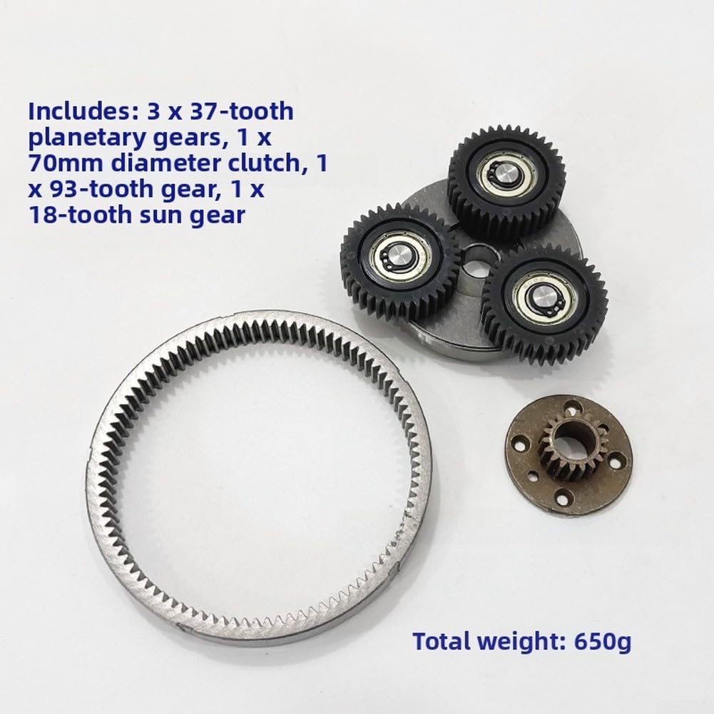 Riduttore planetario per bicicletta elettrica, motore a 37 denti, set completo con 3 ingranaggi planetari in nylon PA66, una frizione, un anello esterno e un ingranaggio solare per una