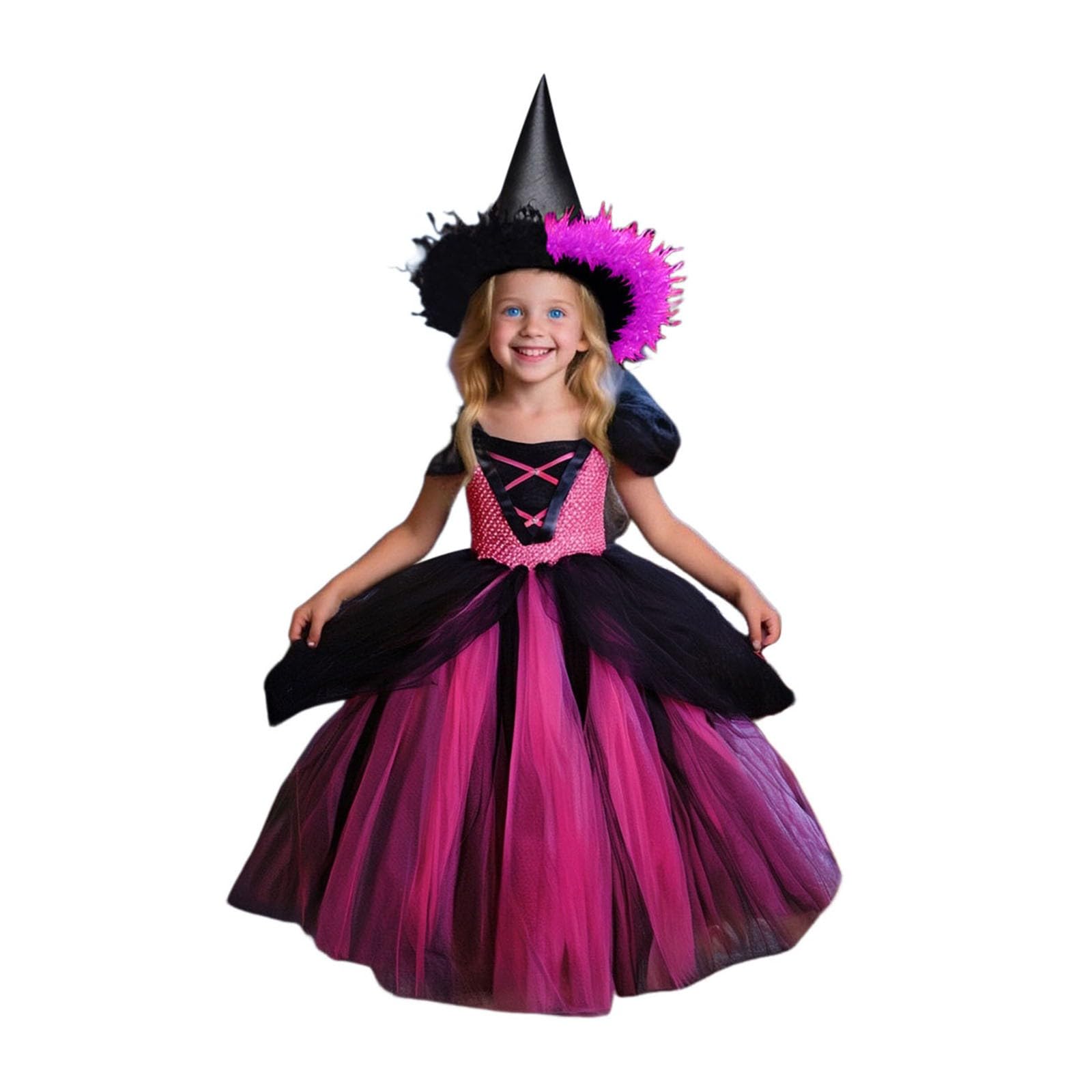 Vestiti Halloween Bambina 10 Anni - Vestito da festa per bambine, a maniche lunghe, per Halloween, per spettacoli, per bambini, comodo, elastico in vita, casual, da gioco