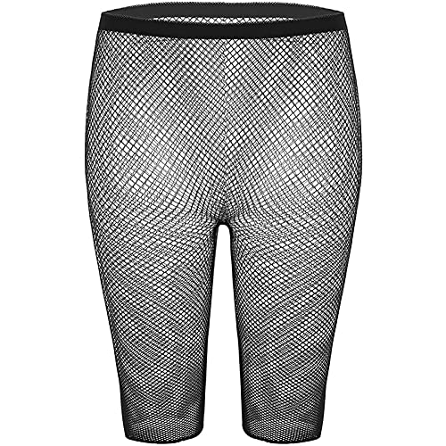 Image of Women's Fishnet High Waist Tights See Through Knee Length Legging Club Rave Dance Half Pants