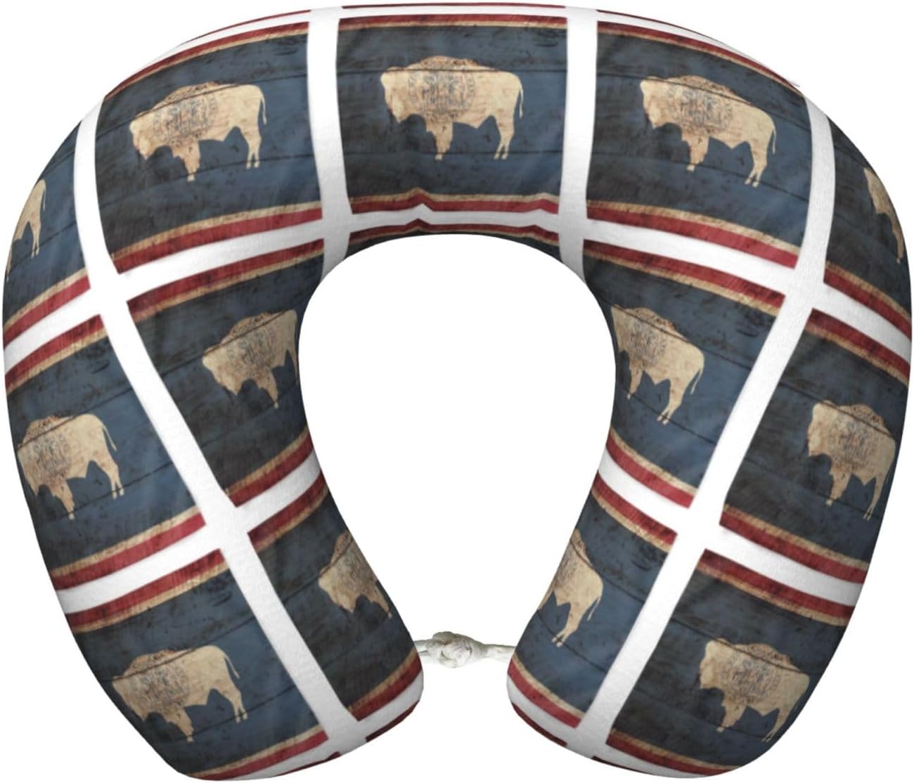 Cuscino da viaggio con stampa della bandiera del Wyoming, cuscino da viaggio in memory foam, cuscino portatile per hotel, campeggio, chi dorme sul lato e sulla schiena