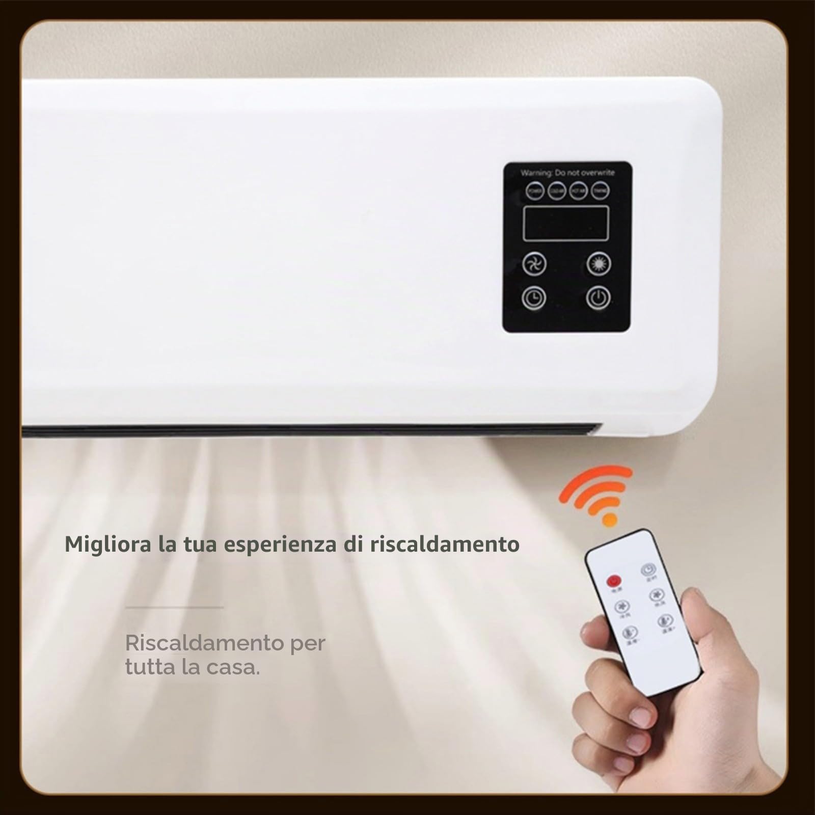 Ventilatore per condizionatore d'aria da parete, unità di riscaldamento e raffreddamento 2 in 1, silenzioso, piccolo AC per camera da letto e bagno, bianco (standard bianco)