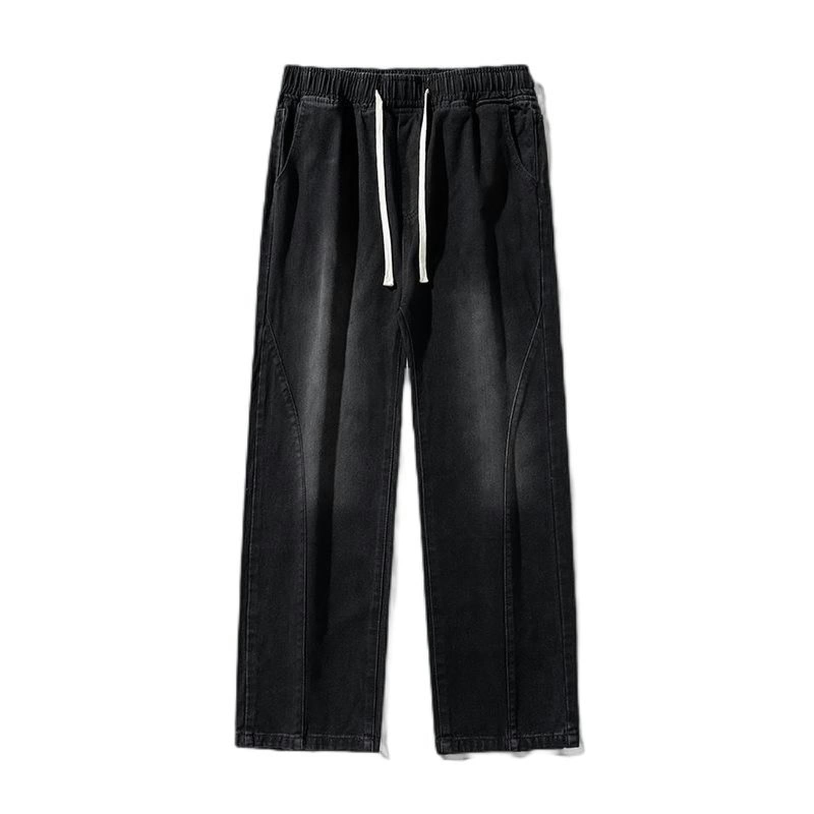 Jeans Uomo Primavera Pantaloni Larghi Drappeggiati Basic Pantaloni Larghi Dritti - Azzurro - L