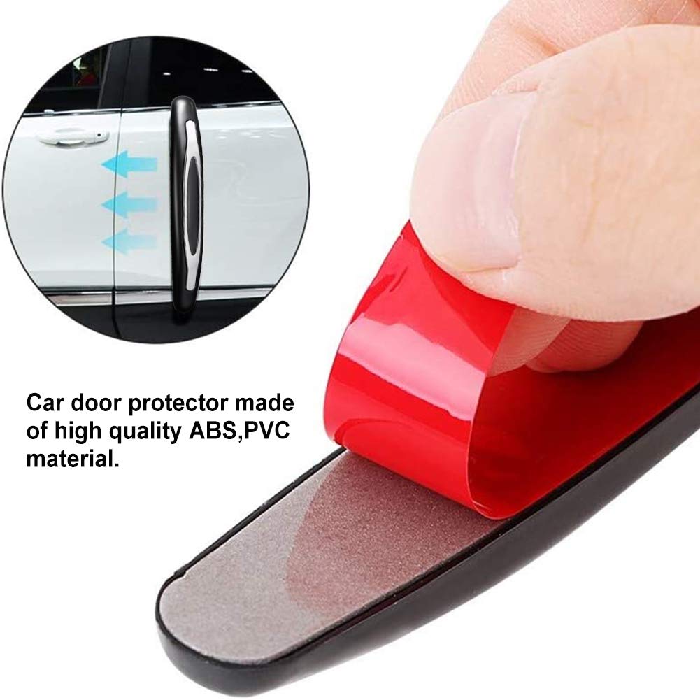 4 Strisce Paracolpi Per Portiere Auto – Protezione Anti Graffio E Urto – Bordo Porta In ABS Nero – 11,4x1,2 Cm