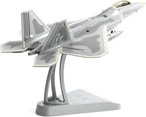 Miniatura 1 de NUOTIE 172 F-22 Raptor Modelo Metal fundido a presión Avión Modelo Militar Avión Combate Camuflaje para Colecciones y Regalos (FF 27th FS)