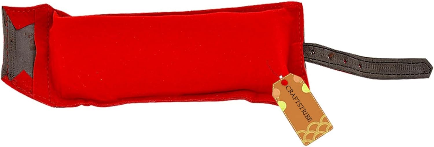 Traditional Brass Ghungroo Anklet's Bells with Adjustable Buckle Strap – Velvet Red Pad Indian Dance Bells for Kathak, Bharatanatyam, and Classical Performances (2 Rows)