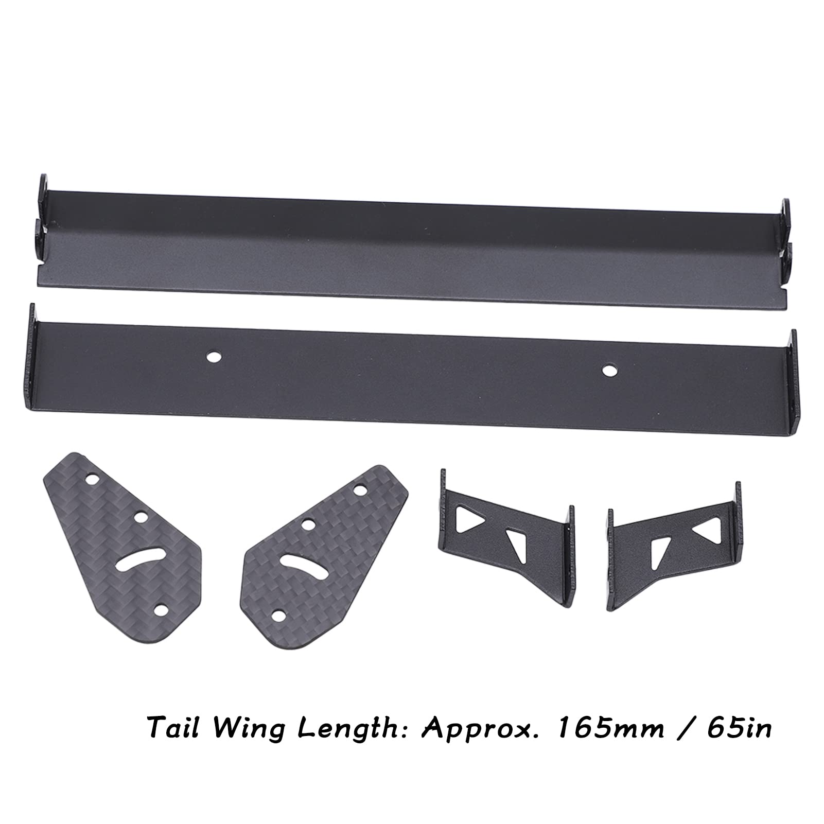 Rear Wing Black Adjustable Angle Wear Resistant RC Car Rear Wing Aerodynamic Spoiler Double Layer for 1/10 On Road Racing Drift Car