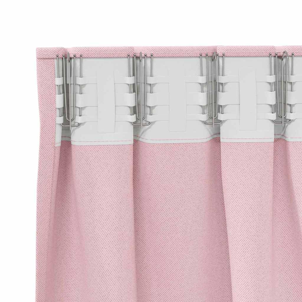 Juego de 2 cortinas opacas de poliéster rosa bebé 175 x 140 cm, triple, 80 a 90 % de oscurecimiento, protección solar para sala de estar o dormitorio