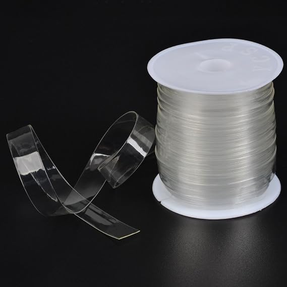 TIMESETL Clear Elastic Strap 3/8(11yards) Clear Elastic for Sewing Lightweight Invisible Stretchy Transparent Elastic for DIY Bra Lingerie Swimwear