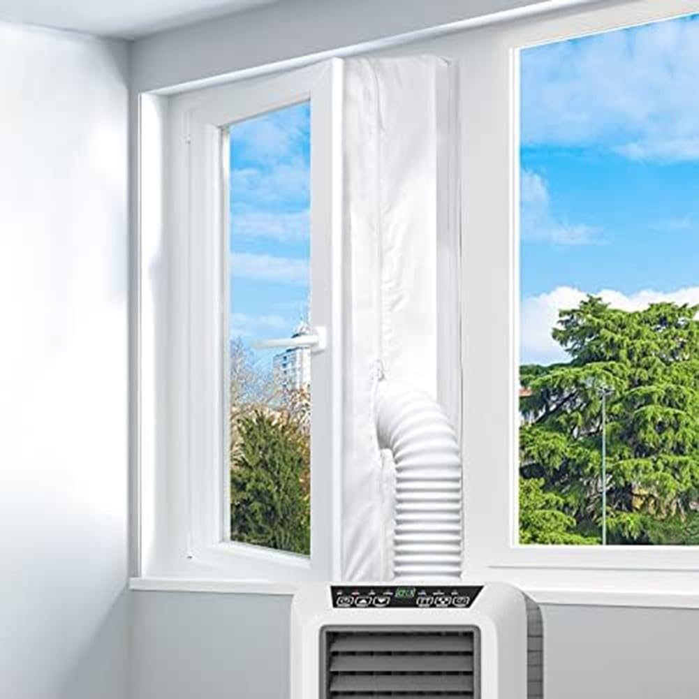 Kit di guarnizioni per condizionatore d'aria portatile, panno isolante da 500 cm, per battente per finestre, striscia di tenuta CA lavabile per bloccare l'aria calda e migliorare l'energia