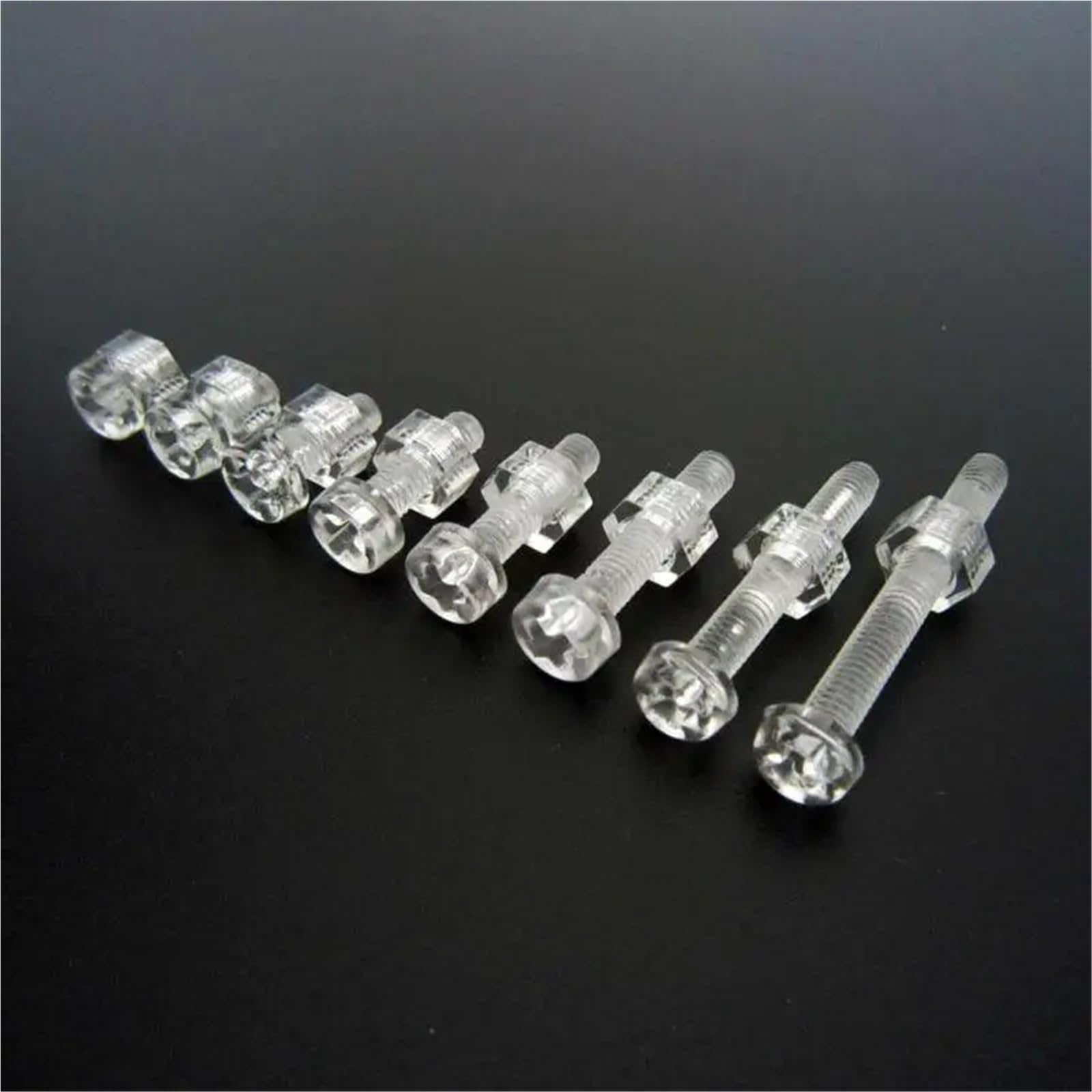 Lfang-Boulons à Cinq pans Acrylic Clear Plastic Nylon M3-M6 Round Head Screw Bolt + Nut, 50sets, Durable et résistant à la Corrosion(M3x25mm)
