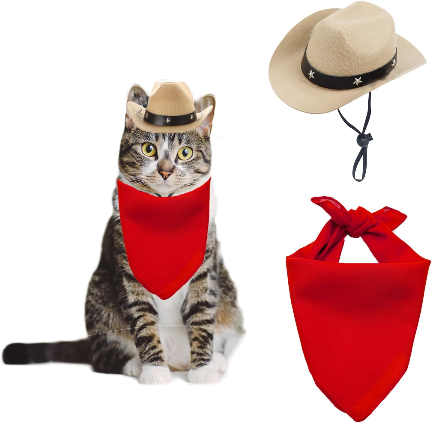 Sombrero Vaquero y Pañuelo para Perro - Disfraz Fiesta Halloween
