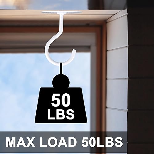 Miniatura 3 de XDW-GIFTS Paquete de 4 ganchos de techo con cadenas colgantes para colgar comederos de pájaros, plantas, linternas, campanillas de viento,