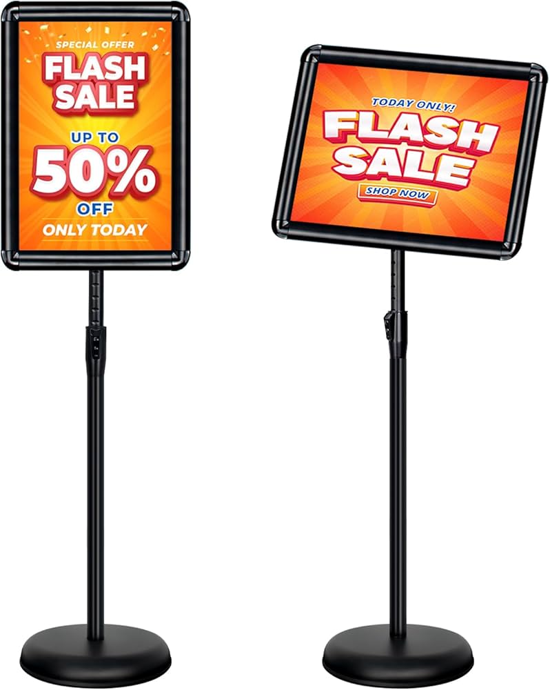 VAIIGO 11x17 Inch Adjustable Pedestal Poster Sign Stand, Heavy