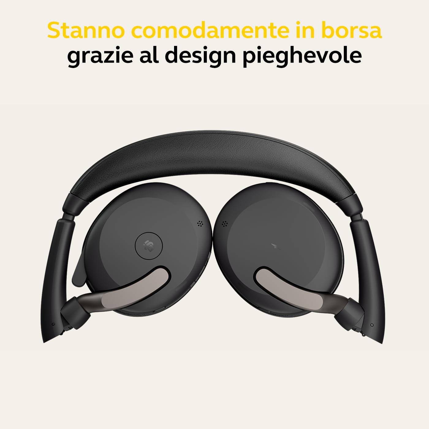 Jabra Evolve 2 65 Flex Cuffie Stereo Wireless Bluetooth, tecnologia di cancellazione del rumore Jabra ClearVoice e ANC ibrida Certificate per MS Teams Nero