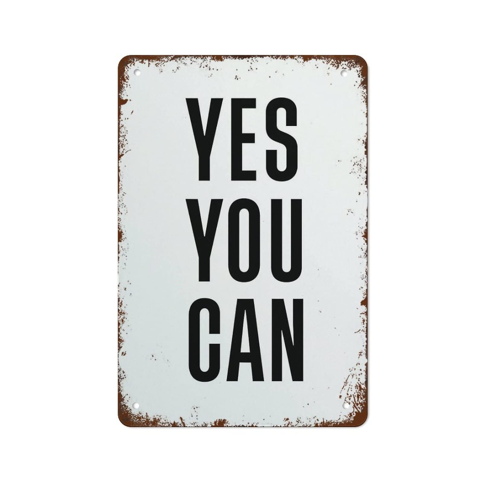 Yes You Can, Minimalistic Wall Art, Modern Decor,Farm House Decor,Art Prints,Word Prints,Printed Poster Best Vintage Fun Home Decor Tin Signs,Vintage Metal Signs,Perfect For Bar Posters 5.5x8inch