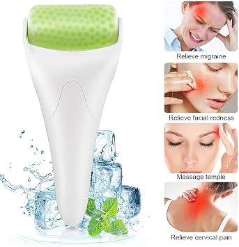 Ice Roller for Face & Eye Puffiness Migraine Relief, Ice Face Rollers for Women Facial Massager, Minor Injury, Headaches Relief, Anti Wrinkle Skin Care Product