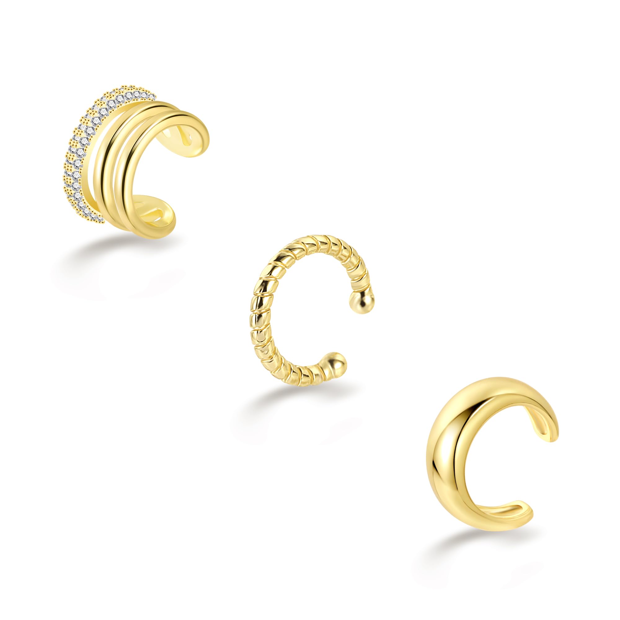 ALEXCRAFT 14K Chunky Ohrringe Gold Creolen Klein Damen Geome