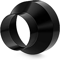 Hon&Guan 4 to 3 Inch Galvanized Steel Duct Reducer - Durable Black Adapter for Inline Fans, Grow Tents, HVAC & Ventilation