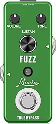 Rowin Pedal de efeito de guitarra eletrônica Fuzz analógica