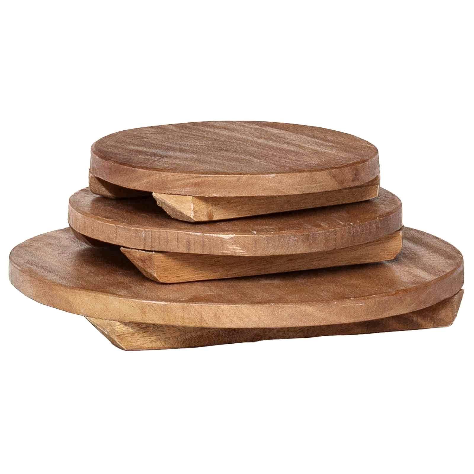 vidaXL Pflanzenhocker 3 pcs Braun Mahagoni Holz, Garten und Terrasse, rustikaler Charme für Außenplätze, ideal zum Entspannen, Beisammensein und Feiern mit einem Hauch von Natur.