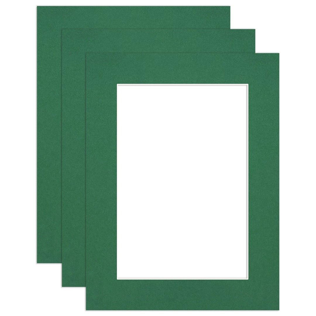 Procut Global 24x18" Emerald Picture Mounts to Fit 18x12" Aperture - Precision Cut Cardboard Photo Mount - Ideal for Frames, Prints, Artwork & Certificates - Sizes & Colours Available - 3 Pack โ image 1