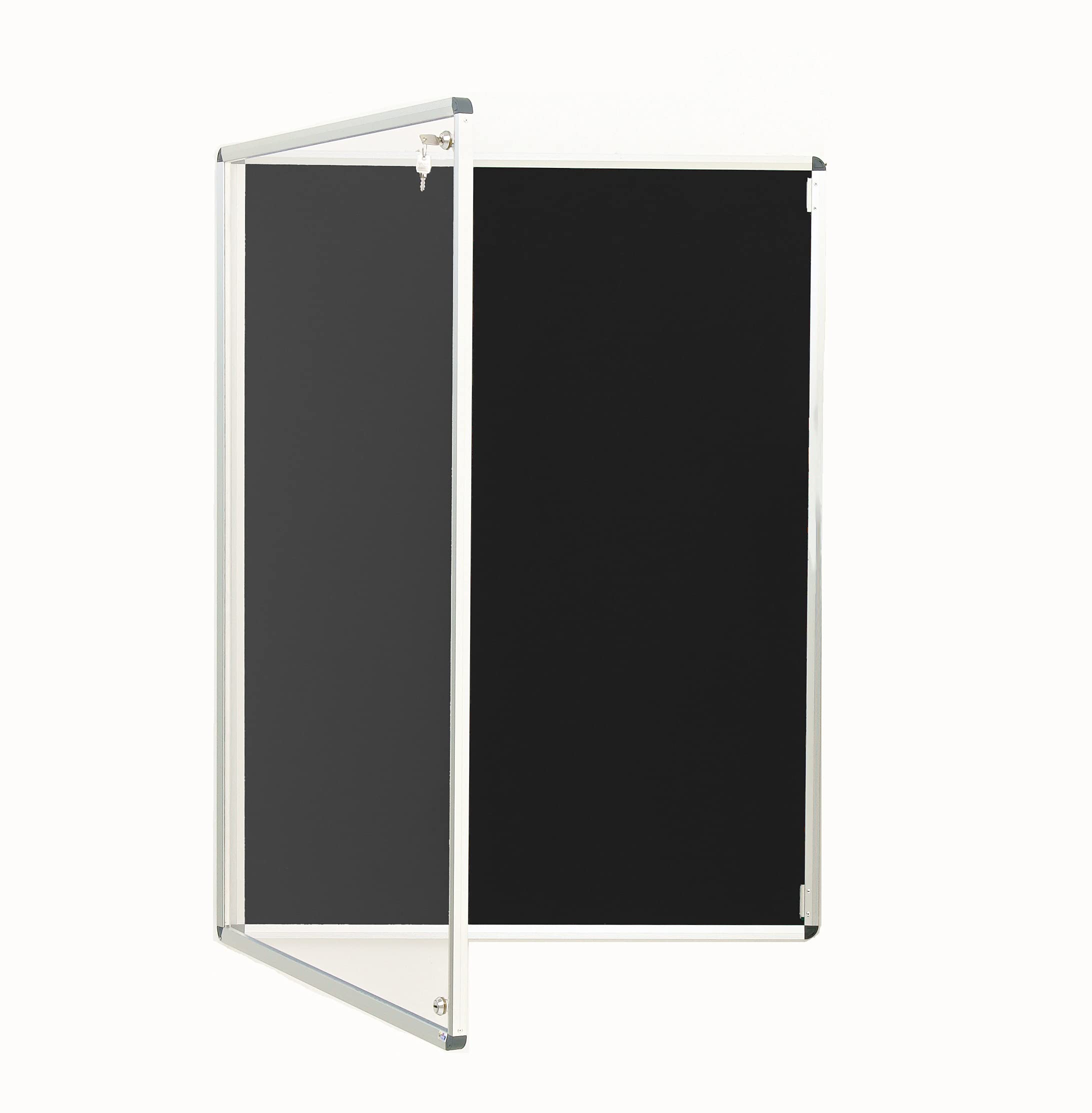 Black Fully Fire Retardant Lockable Notice Board [2 Locks] - Tamperproof Display Board [14 Colours] [6 Sizes] — image 1