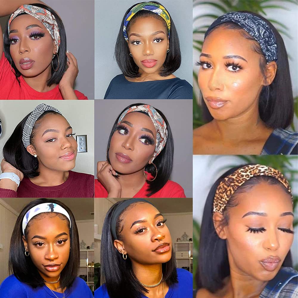 Straight Bob Human Hair Headband Wig Glueless Wear & Go 100% Virgin Brazilian UNice Brazilian Bob Straight Headband Human Hair Wig  main image 2